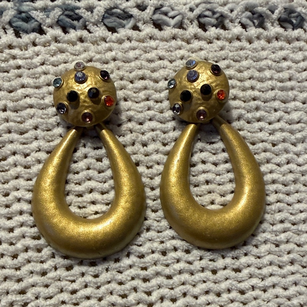 Zara Gold Earrings with Multicolor Gemstones